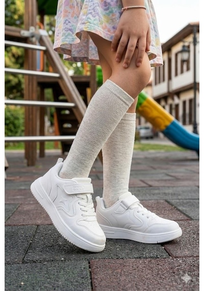 Fort Eldon Cool Rahat Hafif Anatomik Sneaker Kız Çocuk Ayakkabı Beyaz
