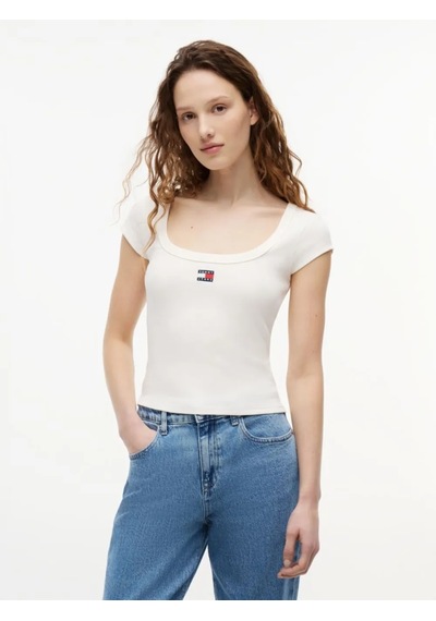 Tommy Hilfiger Kadın Marka Logolu Günlük Kullanıma Uygun Bbeyazz T-shirt Dw0dw22793 Ybh