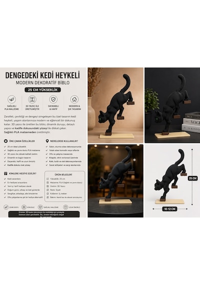 Dengedeki Kedi Heykeli 25 Cm 3d Baskı Modern Dekoratif Biblo Minimalist Tasarım Pla Sağlıklı Malzeme 25cm Dengedeki Kedi Heykeli 25 Cm 3d Baskı Modern Dekoratif Biblo Minimalist Tasarım Pla Sağlıklı Malzeme 25cm