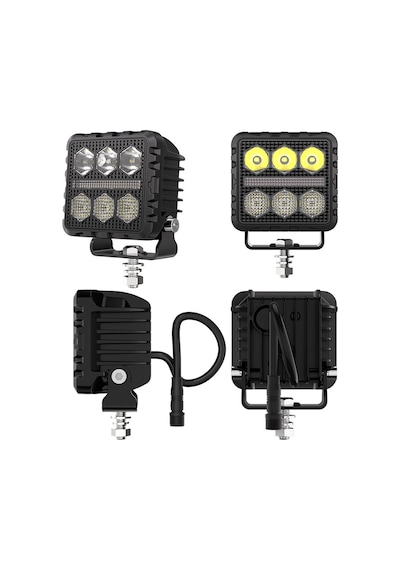 Off Road Tampon Ve Kaput Üstü Led 3 İnç Gündüz Led Sis Farı Çalışma Lambası Kablo Set Takım Lamba