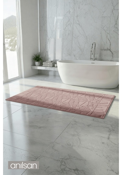 Zayn Pudra Ayak Havlusu - 70x130cm, 790gr, %100 Pamuk, Spa Ve Otel Banyo Paspası, Günlük Kullanıma pudra