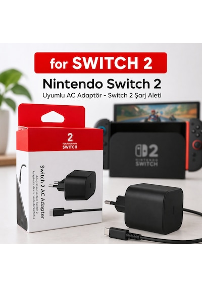 Switch 2 Uyumlu Ac Adaptör 15v 2.8a Hızlı Şarj Aleti Tr Fiş