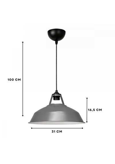 Homing Dock İskandinav Metal Sarkıt Gri