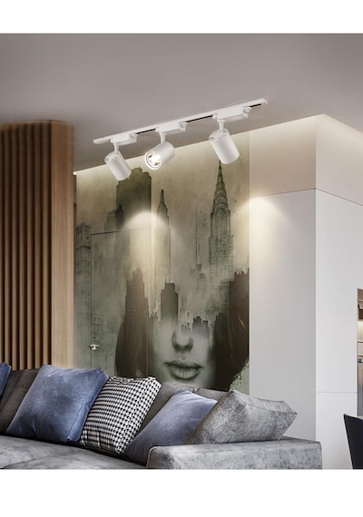 4 Adet Dekoratif Led Ray Spot + 1 Metre Ray Beyaz Kasa Günışığı
