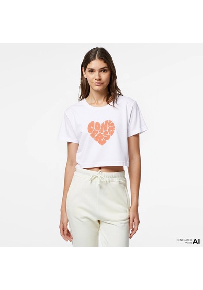 Converse Heart Slim Fit Kadın Beyaz T-shirt