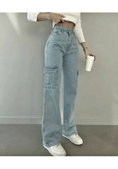 Kadın Açık Mavi Kargo Cep Palazzo Wide Leg Bej Buz Mavi Kadın Açık Mavi Kargo Cep Palazzo Wide Leg Bej Buz Mavi