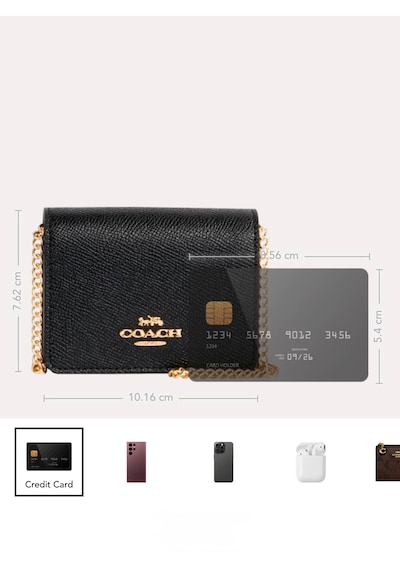 Coach Mini Wallet On A Chain Zincir Askılı Kadın Çanta Siyah