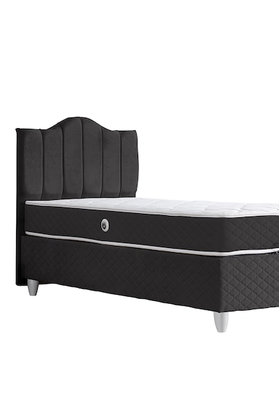 Trend Tek Kişilik Baza Başlık Letto Yatak Seti Antrasit 90 x 200