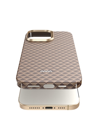 Apple Uyumlu iPhone 16 Pro Max Kılıf M-safe Raptic Aramid Skin Origin Serisi Kapak Kahverengi
