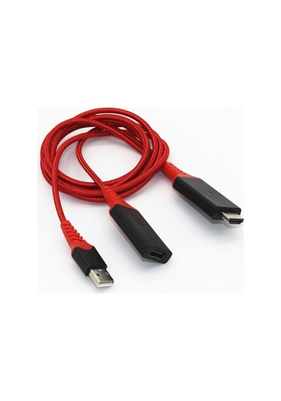 1080P Hdmi 2 In1 Cast Telefondan Tv Wireless Dönüştürücü Adaptör (313656422)-Siyah,Kırmızı