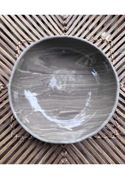 Argile Rouge Büyük Joker Kase El Yapımı Stoneware Gri