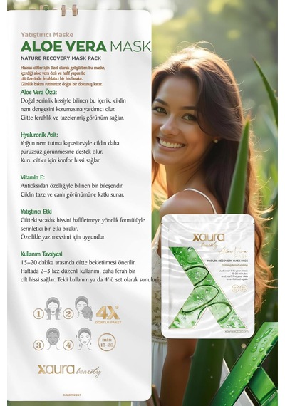 Xaura Global Aloe Vera Mask 4'lü Paket