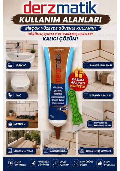 Kahverengi Derz Tamir Kremi 360 Gr Fayans Ve Seramik Derz Yenileyici Çatlak, Dökülen Ve Kararmış