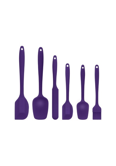 Margo Isıya Dayanıklı Yanmaz Yapışmaz Silikon Spatula Seti 6 Parça Mor Diğer