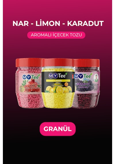 Mytee 3'lü Limon - Nar - Karadut Aromalı Granül İçecek Tozu 3 X 250gr 750 G