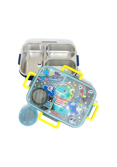 Dream Vest Dino Çelik Beslenme Kabı Çok Renkli E