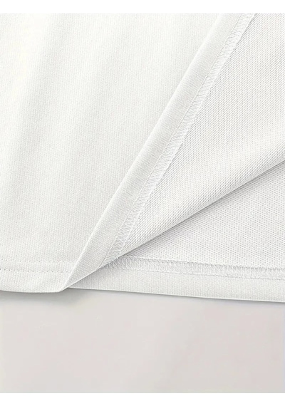 Modi Baskılı Oversize Bisiklet Yaka T-shirt - Beyaz - Mymg158903