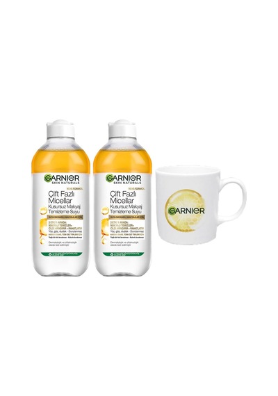 Skin Naturals 2'li Çift Fazlı Micellar Kusursuz Makyaj Temizleme Suyu 400 Ml Bardak Hediyeli