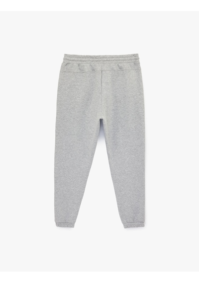 Koton Beli Bağcıklı Fermuarlı Cepli Şardonlu Jogger Eşofman Altı Gri 6wam40057mk Gri