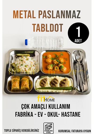 Tabldot Paslanmaz Çelik Self Servis 5 Bölmeli Krom