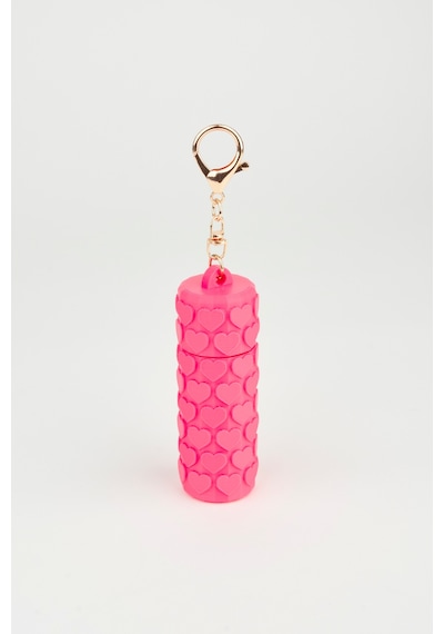 Vivaq Kalp Desenli Pembe Ruj Lip Gloss Kılıfı 3d Baskı Charm Çanta Aksesuarı Anahtarlık