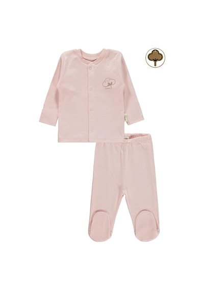 Civil Baby Bebek Organik Pijama Takımı 0-6 Ay Pembe 22330R024SS1-1 Pembe