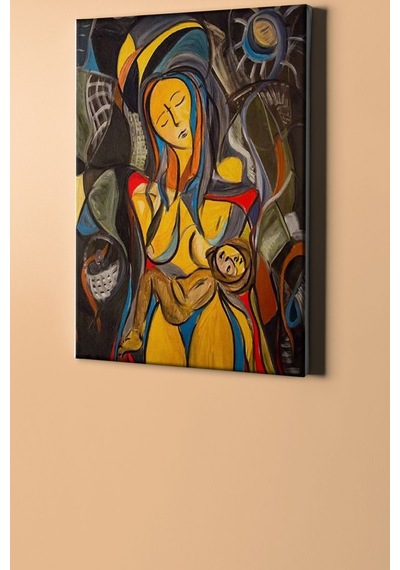 Webstyle Sayılarla Boyama Seti Kasnaklı Kadın Ve Çocuk 40 X 50 Cm