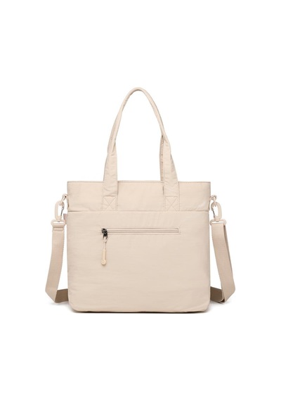 Smart Bags Mikro Poly Kumaş Büyük Boy Kadın Omuz Çantası 3345 Bej