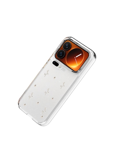 Xiaomi 17 Pro Max Uyumlu Kılıf Simli Parlak Çiçek Desenli Telefon Kılıfı Kapak NO4