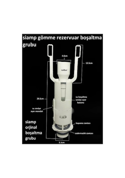 Tema Sıamp Gömme Rezervuar Verso-80 Boşaltma Grubu Beyaz