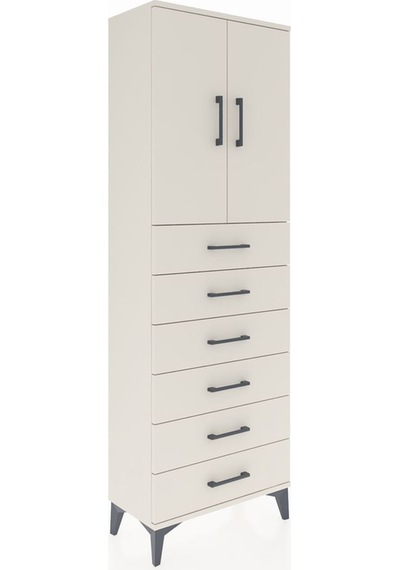 Arges Dolap 2 Raflı 6 Çekmeceli 2 Kapaklı 60x30x182 Aytaşı-ay... Aytaşı