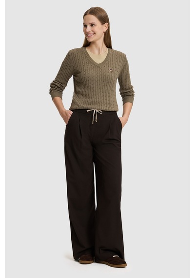 U.S. Polo Assn. Kadın Haki Basic Kazak 50327575-vr027