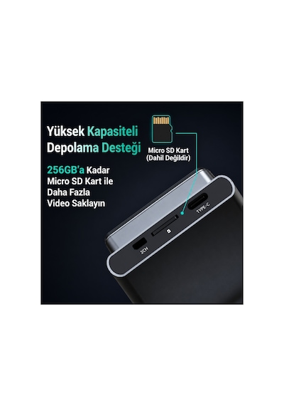 +360 Botslab G300H Pro ADAS 3K Ön+Arka WiFi+GPS 150° Geniş Açı Gece Görüşlü Araç İçi Kamera Dash Cam