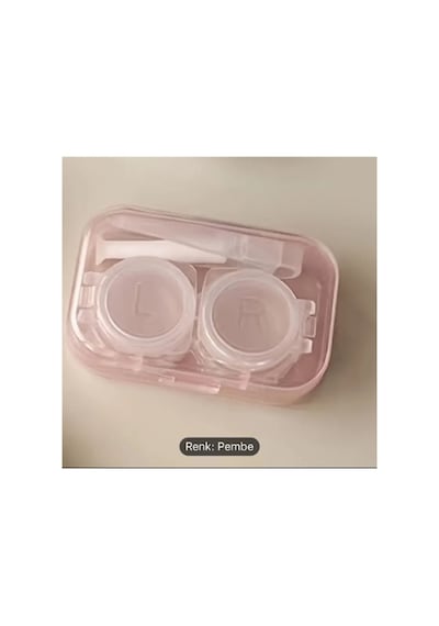 Esrada Lens Kutusu Şeffaf Pembe Lens Taşıma Kabı