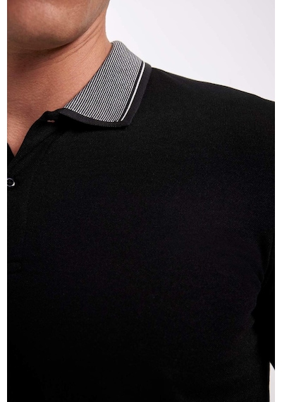 Defacto Slim Fit Dar Kesim Polo Yaka Kısa Kollu Pamuklu Tişört D0033AXNS Siyah Defacto Slim Fit Dar Kesim Polo Yaka Kısa Kollu Pamuklu Tişört D0033AXNS Siyah