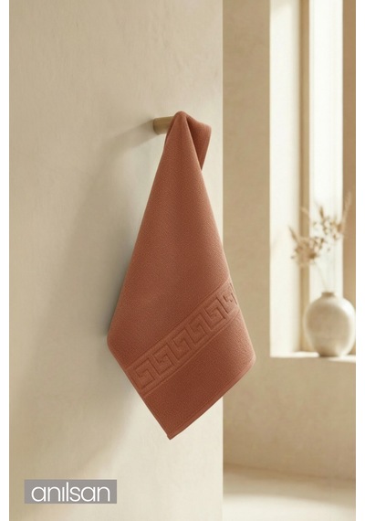 Kiremit Greek El Havlusu - 50x90 Cm, 225 Gr, %100 Pamuk, Spa Ve Otel Havlusu, Günlük Kullanıma Uygun Kırmızı