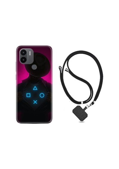 Xiaomi Redmi A1 Kılıf İpli Boyun Askılı Desenli Silikon XOXO 1849