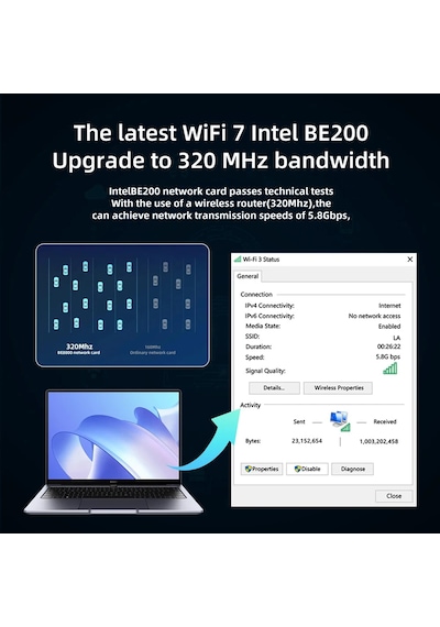 Wifi7 Be200ngw Tri-band Ngff Wifi Adaptörü Bluetooth 5.4 Be200 M.2 Pc İçin Wifi7 Be200ngw