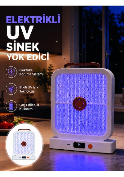 Elektrikli Sinek Öldürücü Uv Işıklı Masaüstü Cihaz Beyaz Renk - Lisinya