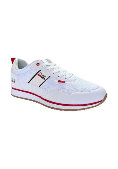 Erkek Günlük Sneaker Spor Ayakkabı Beyaz - Kırmızı-Beyaz - Kırmızı