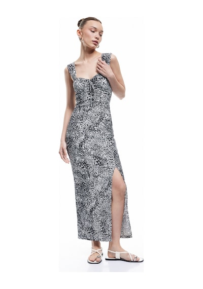Koton Bürümcük Kalın Askılı Bodycon Yırtmaç Detaylı Kolsuz Uzun Leopar Elbise Siyah Desenli 5sal80046ık Siyah Desenli Koton Bürümcük Kalın Askılı Bodycon Yırtmaç Detaylı Kolsuz Uzun Leopar Elbise Siyah Desenli 5sal80046ık Siyah Desenli