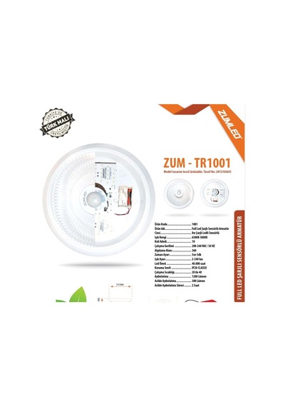 Zumled Full Ledli Şarjlı Radar Sensörlü Armatür Plastik Kasa Çok Renkli