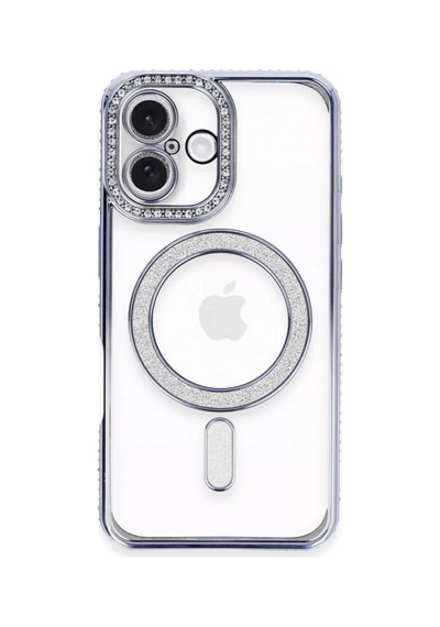 Newface Apple İphone 16 Plus Kılıf Joke Simli Magneticsafe Kılıf - Mavi