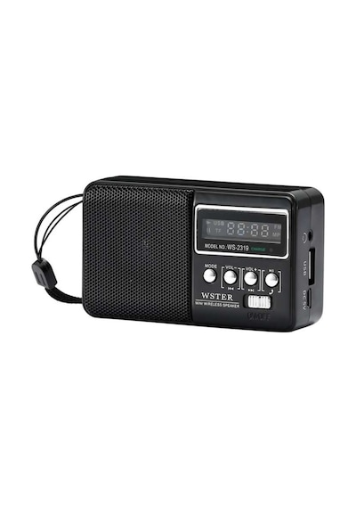 Ws-2319 Mini Bluetooth Hoparlör Fm Radyolu Hafıza Kartı Ve Usb Girişli Şarjlı Taşınabilir 3w Hoparlör Mp3 Çalar