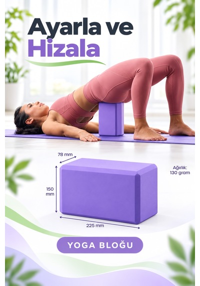 1 Adet Yoga Bloğu Eva Yüksek Yoğunluklu Yoga Block Köpük Pilates Yoga Blok Çok Renkli