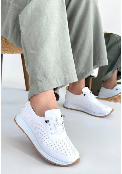Natural Shoess Naturalshoess Tone Bej Cilt Bağcıklı Spor Ayakkabı Bej