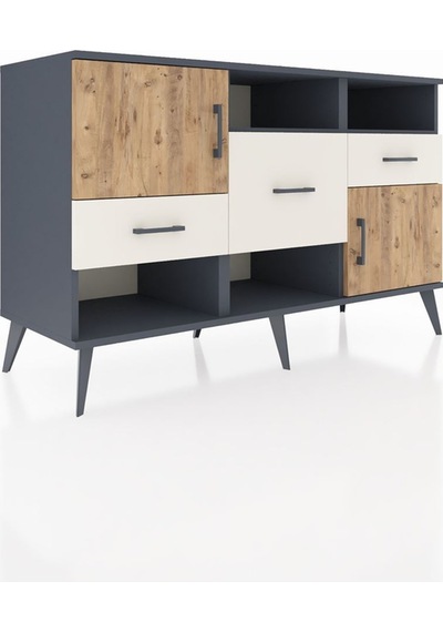 Hyperion Konsol 3 Raflı 3 Çekmeceli 2 Kapaklı 132x44x83 Antrasit-çam/aytaşı Çam/aytaşı Hyperion Konsol 3 Raflı 3 Çekmeceli 2 Kapaklı 132x44x83 Antrasit-çam/aytaşı Çam/aytaşı