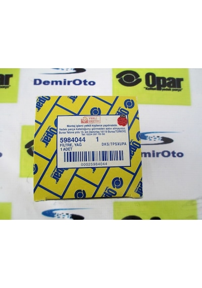 5984044 Yag Filtresi Dogan-Kartal Slx-Tempra-Tipo-Marea M20 Opar 262178720