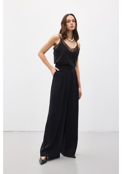 Sateen Freya Pantolon - Siyah-137154 siyah