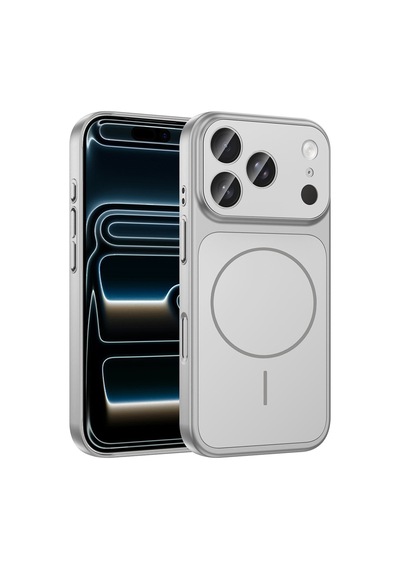İphone 17 Pro Kılıf M-safe Şarj Özellikli Kamera Korumalı Formen Kapak Gümüş